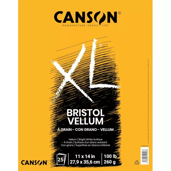 imageCanson XL Series Recycled Bristol Pad Foldover 11x14 inches 25 Sheets  Artist Paper for Students Marker Pen Ink Pencil11x14