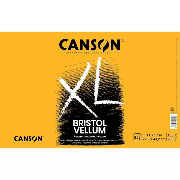 imageCanson XL Series Recycled Bristol Pad Foldover 11x14 inches 25 Sheets  Artist Paper for Students Marker Pen Ink Pencil11x17