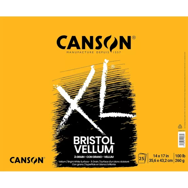 imageCanson XL Series Recycled Bristol Pad Foldover 11x14 inches 25 Sheets  Artist Paper for Students Marker Pen Ink Pencil14x17