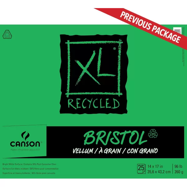 imageCanson XL Series Recycled Bristol Pad Foldover 11x14 inches 25 Sheets  Artist Paper for Students Marker Pen Ink Pencil14x17