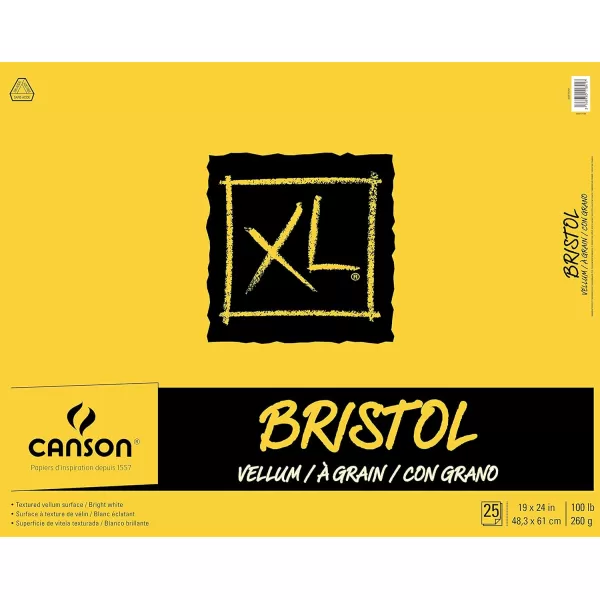 imageCanson XL Series Recycled Bristol Pad Foldover 11x14 inches 25 Sheets  Artist Paper for Students Marker Pen Ink Pencil19x24