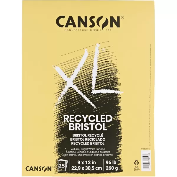 imageCanson XL Series Recycled Bristol Pad Foldover 11x14 inches 25 Sheets  Artist Paper for Students Marker Pen Ink Pencil9x12