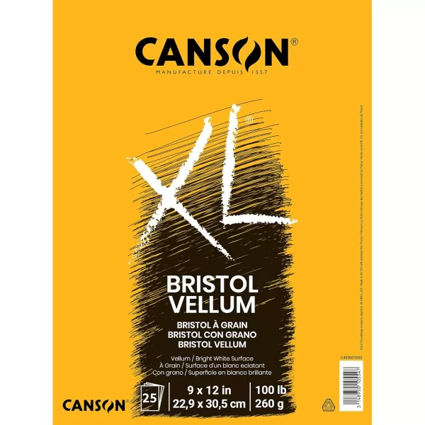 imageCanson XL Series Recycled Bristol Pad Foldover 11x14 inches 25 Sheets  Artist Paper for Students Marker Pen Ink Pencil9x12