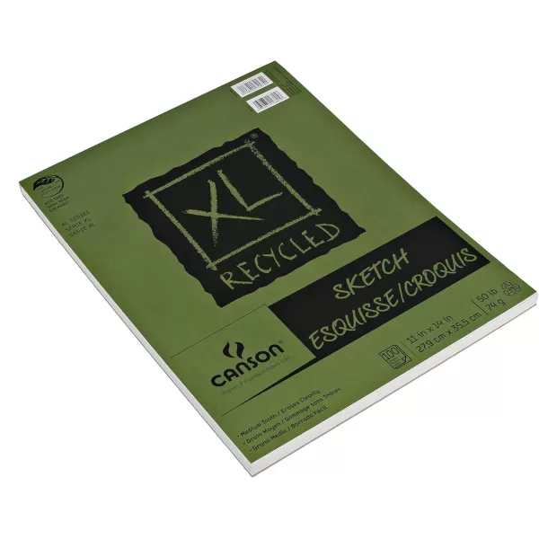 Canson XL Series Recycled Sketch Pad 11 x 14 Foldover Cover 100 Sheets 100510923