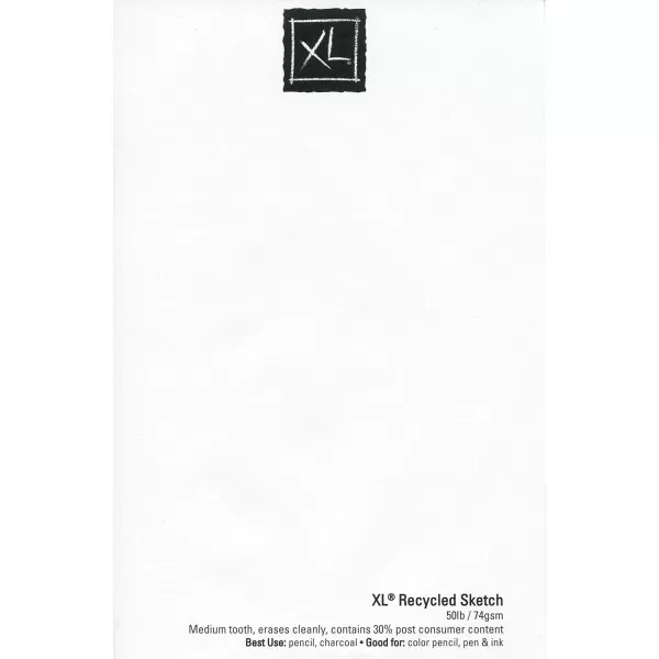 Canson XL Series Recycled Sketch Pad 18quot x 24quot Foldover Cover 100 Sheets 100510925