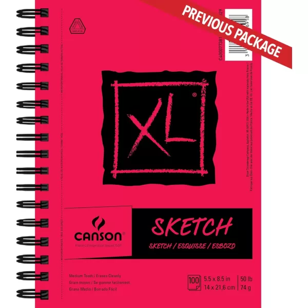 Canson XL Series Sketchbook Wirebound Pad 55x85 inches 100 Sheets 50lb74g  Artist Paper for Adults and Students  Graphite Charcoal Pencil Colored Pencil