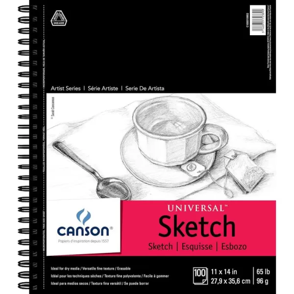 imageCanson 100510850 ProArt Artist Series Universal Sketch Pad 55quot x 85quot Side Wire11 x 14 Side Wire