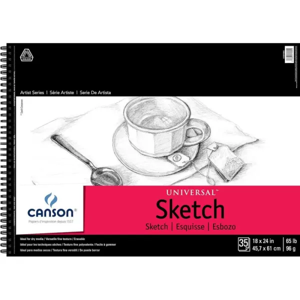 imageCanson 100510850 ProArt Artist Series Universal Sketch Pad 55quot x 85quot Side Wire18 x 24 Side Wire