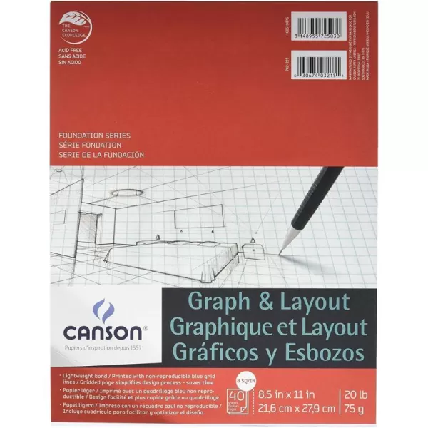 imageCanson Artist Series Graph and Layout Paper 8 by 8 Blue Grid Foldover Pad 11x17 inches 40 Sheets 20lb75g  Artist Paper for Adults and Students  Colored Pencil Marker Ink Pen85 x 11 88 Grid