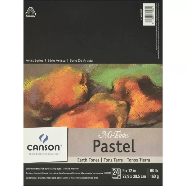 imageCanson Artist Series MiTeintes Pastel Paper White Wirebound Pad 9x12 inches 16 Sheets 98lb160g  Artist Paper for Adults and StudentsEarth Tones