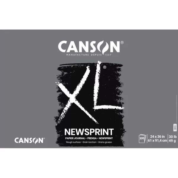 Canson XL Series Newsprint Pad 24quot x 36quot Tape Bound 100 Sheets 100510952