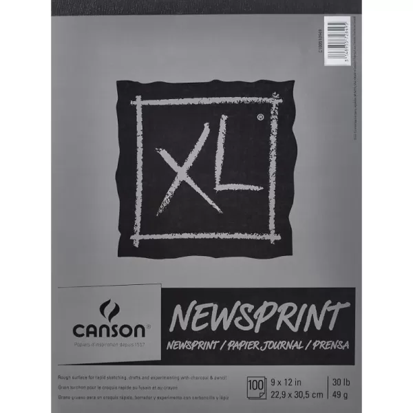 Canson XL Series Newsprint Paper Foldover Pad 14x17 inches 100 Sheets 30lb49g  Artist Paper for Adults and Students9 x 12 100 Sheets