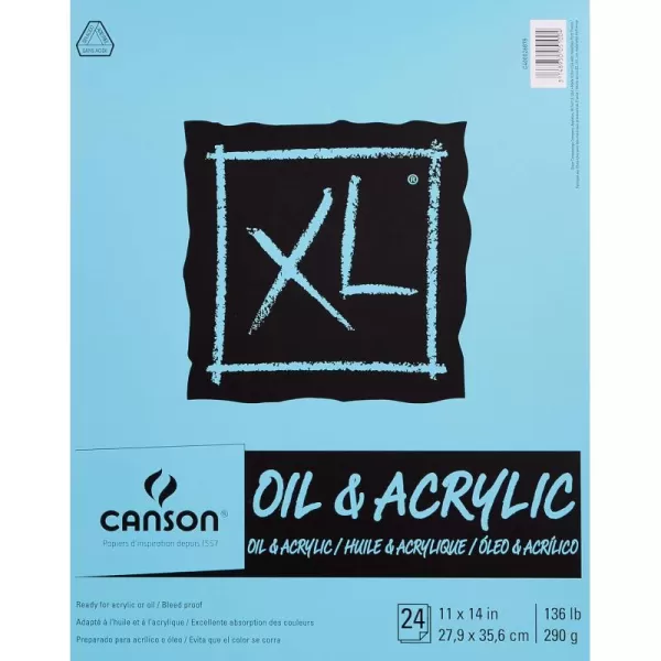 Canson XL Series Oil and Acrylic Paper Foldover Pad 55x85 inches 24 Sheets 136lb290g  Artist Paper for Adults and Students11X14