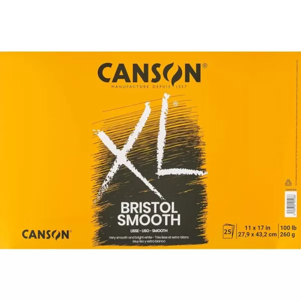 imageCanson XL Series Recycled Bristol Pad Foldover 11x14 inches 25 Sheets  Artist Paper for Students Marker Pen Ink Pencil11x17