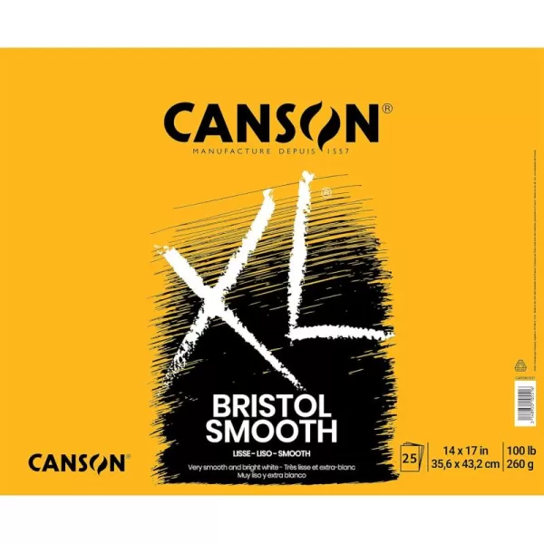 imageCanson XL Series Recycled Bristol Pad Foldover 11x14 inches 25 Sheets  Artist Paper for Students Marker Pen Ink Pencil14x17