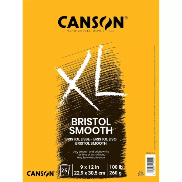 imageCanson XL Series Recycled Bristol Pad Foldover 11x14 inches 25 Sheets  Artist Paper for Students Marker Pen Ink Pencil9x12