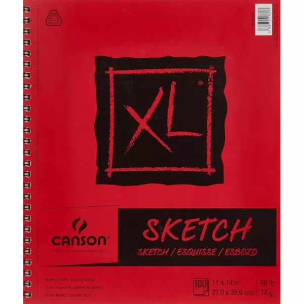 Canson XL Series Sketchbook Wirebound Pad 11x14 inches 100 Sheets 50lb74g  Artist Paper for Adults and Students  Graphite Charcoal Pencil Colored Pencil