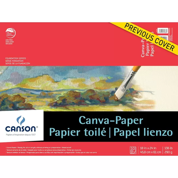 imageCanson Artist Foundation Series CanvaPaper Pad Primed for Oil or Acrylic Paints Top Bound 136 Pound 9 x 12 Inch 10 Sheets 9quot x 12quot 018 x 24