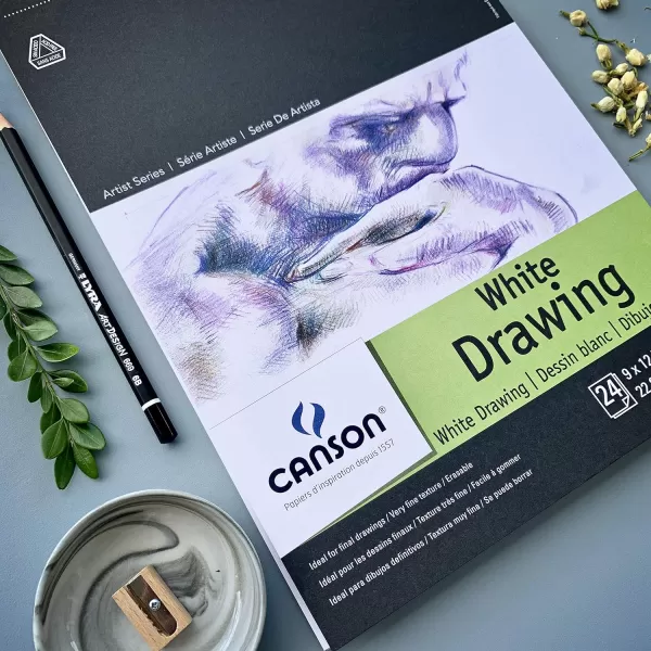 imageCanson Artist Series Drawing Paper Wirebound Pad 9x12 inches 24 Sheets 80lb130g  Artist Paper for Adults and Students  Charcoal Colored Pencil Ink Pastel Marker11x14