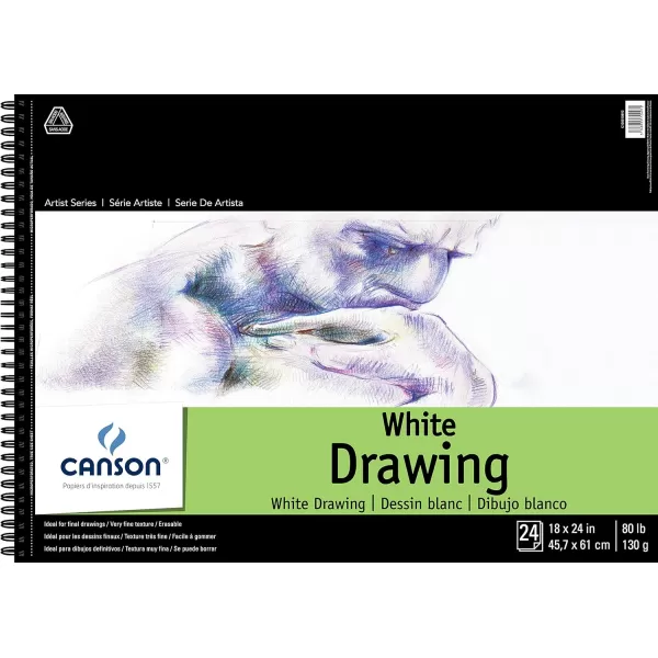 imageCanson Artist Series Drawing Paper Wirebound Pad 9x12 inches 24 Sheets 80lb130g  Artist Paper for Adults and Students  Charcoal Colored Pencil Ink Pastel Marker18x24