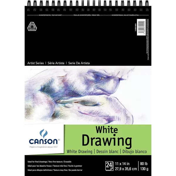 imageCanson Artist Series Drawing Paper Wirebound Pad 9x12 inches 24 Sheets 80lb130g  Artist Paper for Adults and Students  Charcoal Colored Pencil Ink Pastel Marker11x14