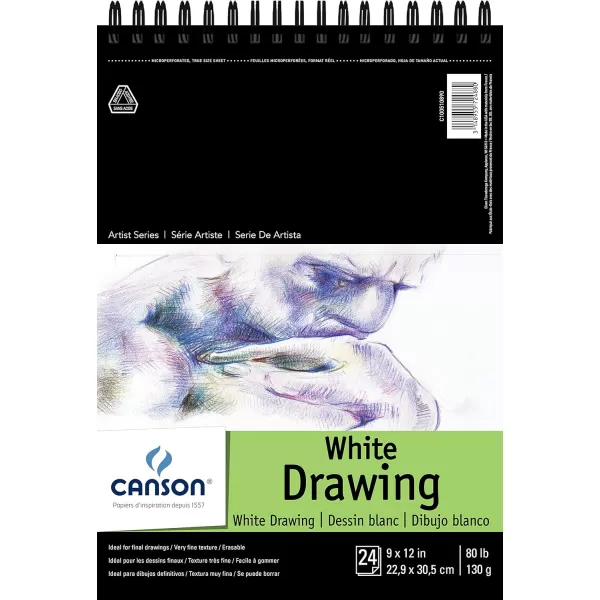 imageCanson Artist Series Drawing Paper Wirebound Pad 9x12 inches 24 Sheets 80lb130g  Artist Paper for Adults and Students  Charcoal Colored Pencil Ink Pastel Marker9x12