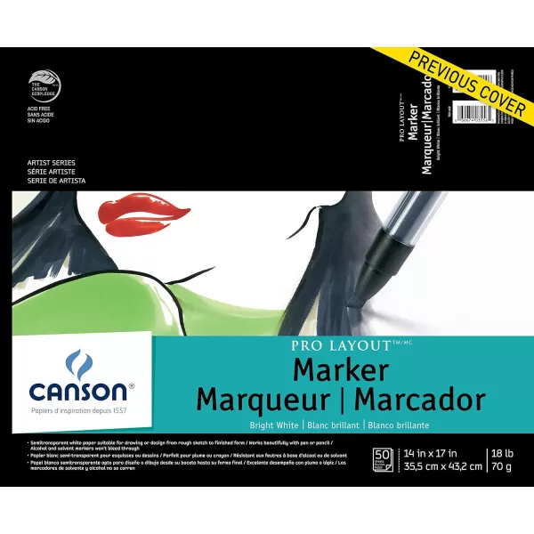 imageCanson Artist Series Pro Layout Marker Paper Foldover Pad 9x12 inches 50 Sheets 18lb70g  Artist Paper for Adults and Students14 x 17