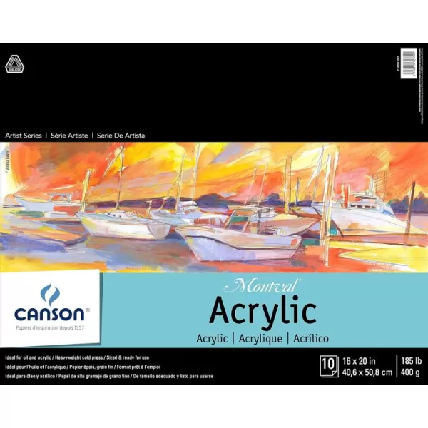 imageCanson Artist Series Acrylic Paper Foldover Pad 16x20 inches 10 Sheets 185lb400g  Artist Paper for Adults and Students16X20