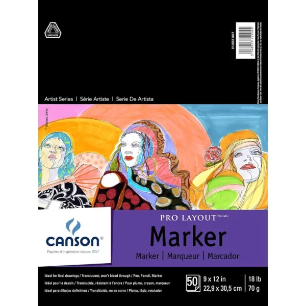 imageCanson Artist Series Pro Layout Marker Paper Foldover Pad 9x12 inches 50 Sheets 18lb70g  Artist Paper for Adults and Students9 x 12