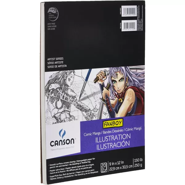 imageCanson Artist Series Comic and Manga Paper Art Board Foldover Pad 5x17 inches 14 Sheets 150lb250g  Artist Paper for Adults and Students  Colored Pencil Marker Ink Pen9x12