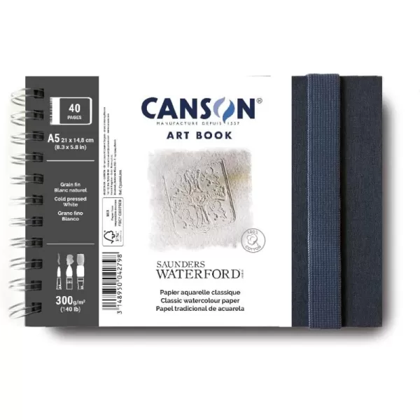 imageCANSON Art Book Watercolor Paper Notebook 83x58 inches WhiteSpiral Unique