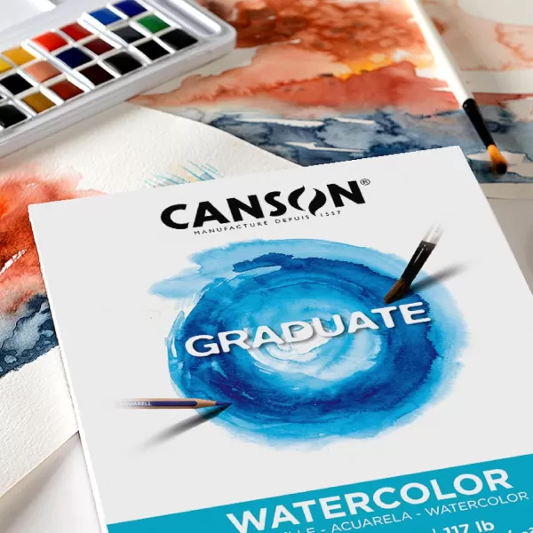 imageCanson Graduate Watercolor Pad Foldover 11x14 inch 20 Sheets  Artist Paper for Adults and Students  Painting Gouache Mixed Media and Ink11x14 inch