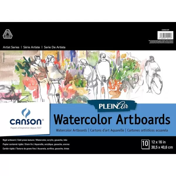 imageCanson Artist Series Plein Air Watercolor Paper Fold Over Art Board 9x12 inches 10 Sheets  Artist Paper for Adults and Students  Watercolors Mixed Media Markers and Art Journaling12 x 16