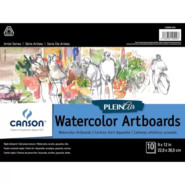 imageCanson Artist Series Plein Air Watercolor Paper Fold Over Art Board 9x12 inches 10 Sheets  Artist Paper for Adults and Students  Watercolors Mixed Media Markers and Art Journaling9 x 12