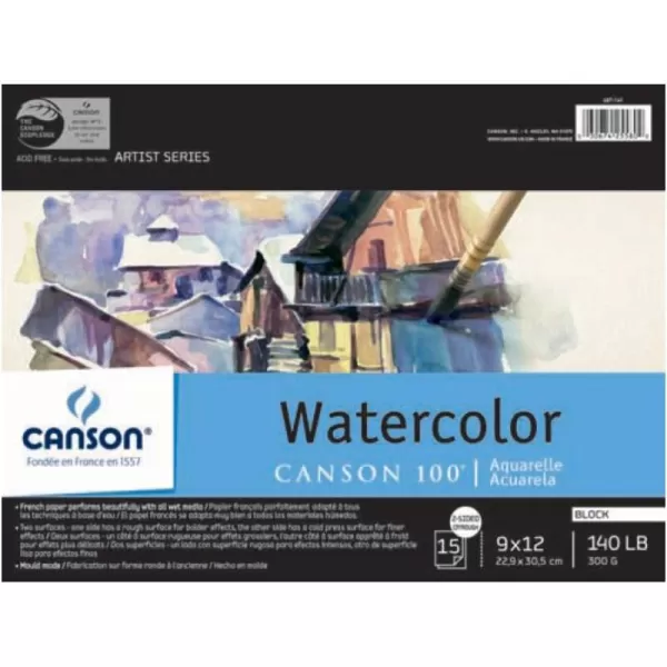 imageCanson Artist Series Plein Air Watercolor Paper Fold Over Art Board 9x12 inches 10 Sheets  Artist Paper for Adults and Students  Watercolors Mixed Media Markers and Art Journaling8 x 10