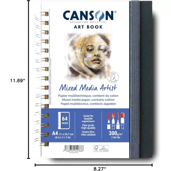 imageCANSON Art Book Mixed Media Paper Notebook 83x58 inches White83x117 inches