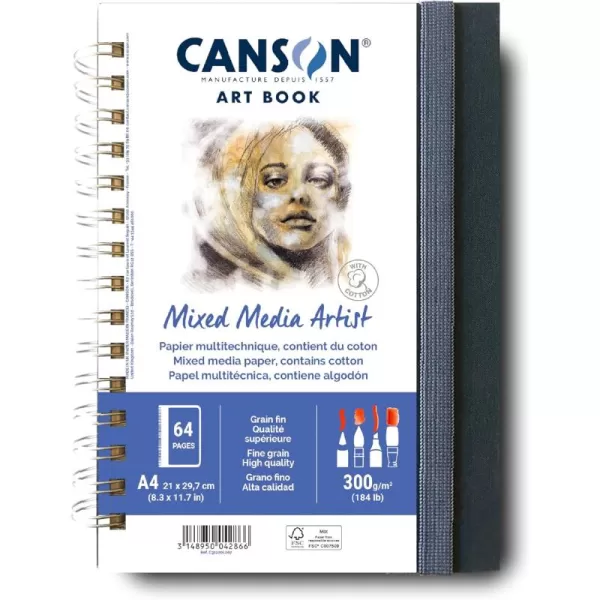 imageCANSON Art Book Mixed Media Paper Notebook 83x58 inches White83x117 inches