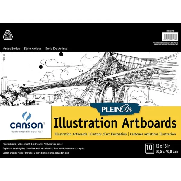 imageCanson Artist Series Plein Air Illustration Paper Fold Over Art Board 9x12 inches 10 Sheets  Artist Paper for Adults and Students  Colored Pencil Marker Ink Pen12 x 16