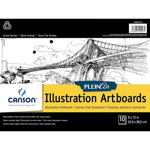 imageCanson Artist Series Plein Air Illustration Paper Fold Over Art Board 9x12 inches 10 Sheets  Artist Paper for Adults and Students  Colored Pencil Marker Ink Pen9 x 12