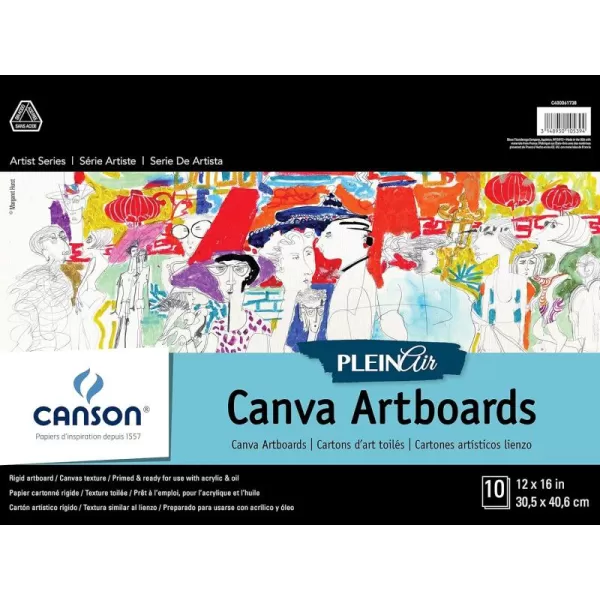 imageCanson Plein Air Canva Rigid Art Paints or Sticks Oil and Acrylic 8 x 10 Inch Set of 10 Boards 8quot x 10quot 012 x 16