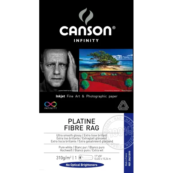 imageCanson Infinity Platine Fibre Rag Fine Art Paper 310 Gram  11 x 17 Inch 25 Sheets17X50