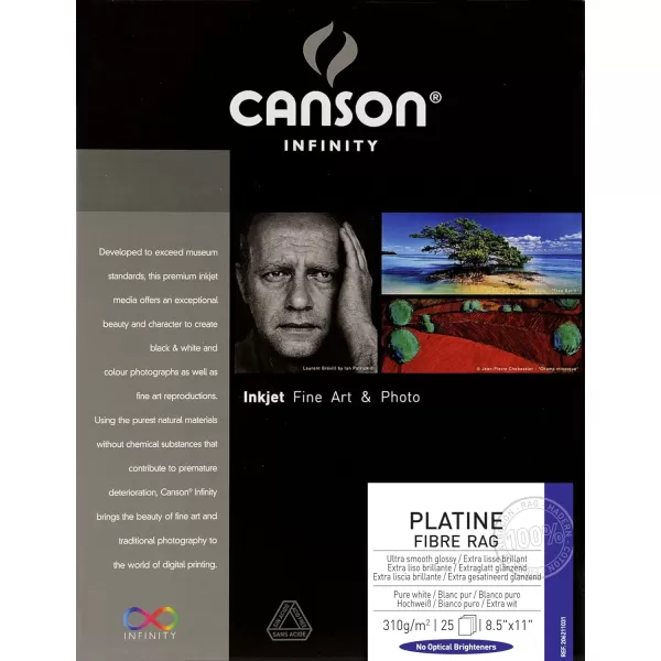 imageCanson Infinity Platine Fibre Rag Fine Art Paper 310 Gram  11 x 17 Inch 25 Sheets85X11