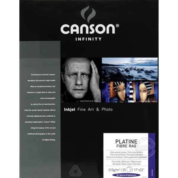 imageCanson Infinity Platine Fibre Rag Fine Art Paper 310 Gram  11 x 17 Inch 25 Sheets17X22