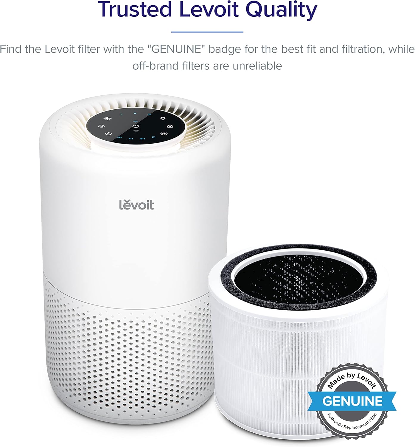 imageLEVOIT Core 200SP Air Purifier Replacement Filter 3in1 Filter HighEfficiency Activated Carbon Core 200SRF 1 Pack White72 x 72 x 57