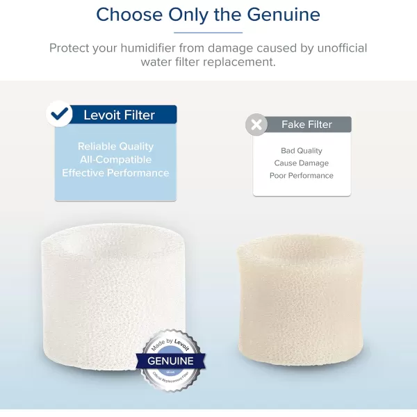 imageLEVOIT 10Pack Top Fill Humidifier Replacement Filters Capture Particles to Improve Humidification Efficiency for Classic160 Dual150 Dual200S Classic300S LV600S OasisMist450S Superior6000SWhite