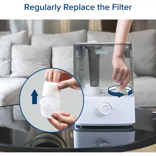 imageLEVOIT 10Pack Top Fill Humidifier Replacement Filters Capture Particles to Improve Humidification Efficiency for Classic160 Dual150 Dual200S Classic300S LV600S OasisMist450S Superior6000SWhite