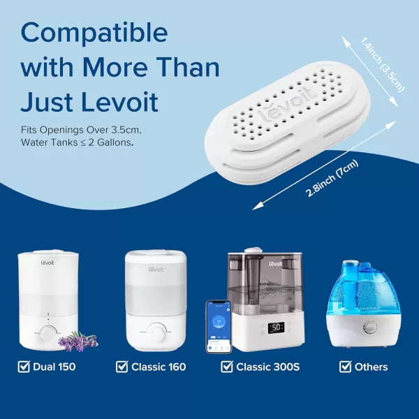 imageLEVOIT 3Pack Humidifier Water Softener Demineralization Cartridge Compatible with All Top Fill Humidifiers Calcium and Magnesium Ion Softening Ultrasonic Welding Design APP Reminder