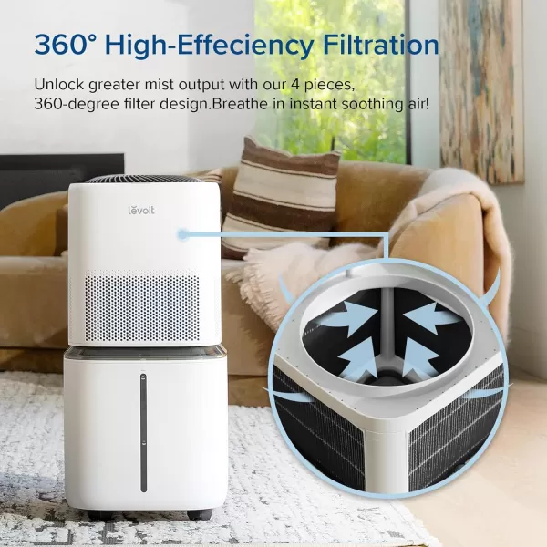 imageLEVOIT 4Pack Replacement Filters for Superior 6000S Smart Evaporative Humidifier Captures Large Particles ampamp Minerals Extends Filter Life up to 6 Months GrayGray
