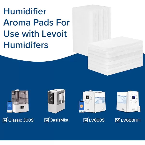 imageLEVOIT Aroma Pads 16 Pack Humidifier Replacement Filters Compatible with LV600S Classic300S LV600HH OasisMist450S Make The Fragrance Stronger and Longer Duration WhiteAroma Pads