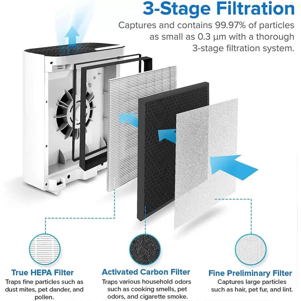 imageLEVOIT Vital100 Air Purifier Replacement HighEfficiency Activated Carbon Filter Vital 100RF 1 Pack White1 Pack